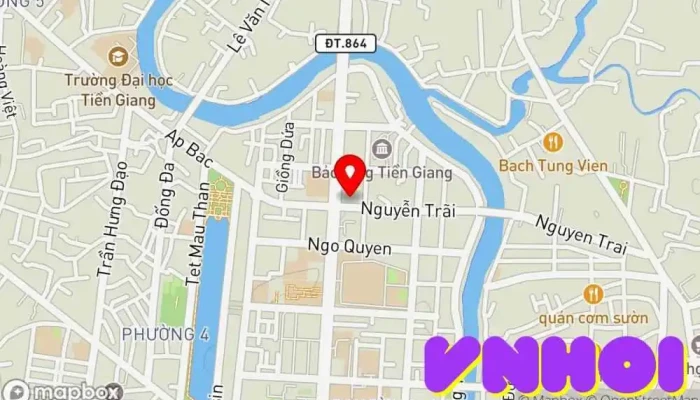 bản đồ của Nhà thờ chánh tòa Đức Mẹ Vô Nhiễm Nguyên Tội- Giáo phận Mỹ Tho Nhà thờ Công giáo trong Tiền Giang
