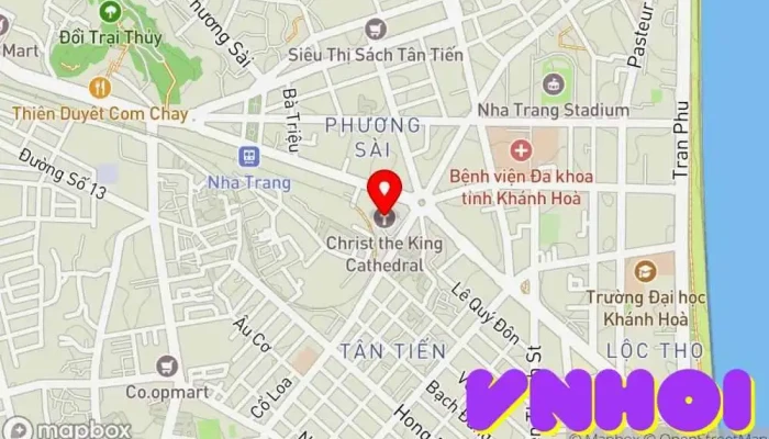 bản đồ của Nhà thờ Núi Nhà thờ Công giáo, Nhà thờ lớn, Nhà thờ trong Khánh Hòa
