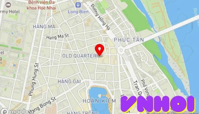 bản đồ của Phố Beer Tạ Hiện Điểm thu hút khách du lịch, Khu vực đi bộ trong Hà Nội