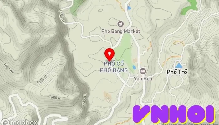 bản đồ của Phố cổ Phó Bảng Điểm thu hút khách du lịch trong Hà Giang