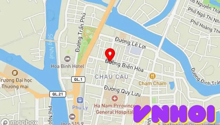bản đồ của Phố đi bộ - TP Phủ Lý Khu vực đi bộ trong Biên Hòa