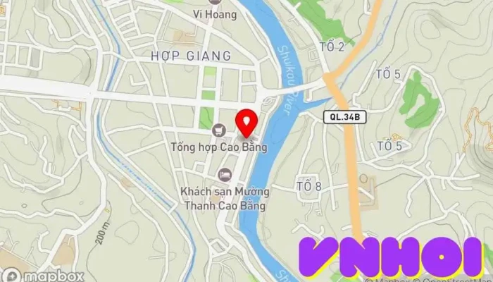 bản đồ của Phố Đi Bộ Kim Đồng Công viên giải trí trong Cao Bằng
