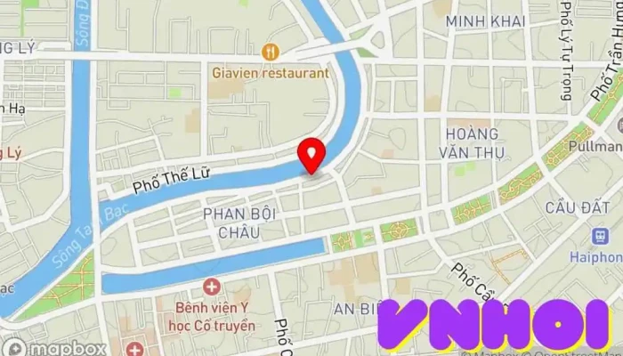 bản đồ của Phố đi bộ Tam Bạc Điểm thu hút khách du lịch trong Hải Phòng