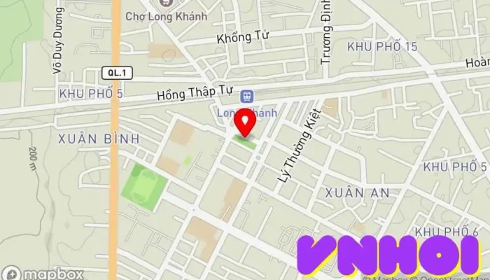 bản đồ của Phố Đi Bộ TP. Long Khánh Điểm thu hút khách du lịch trong Đồng Nai