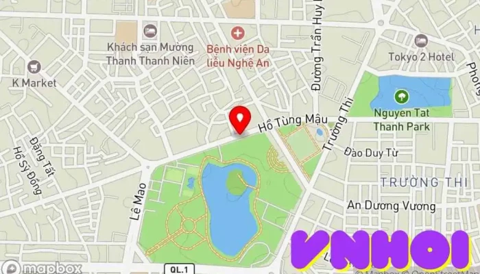 bản đồ của Phố đi bộ Tp Vinh Điểm thu hút khách du lịch trong Nghệ An