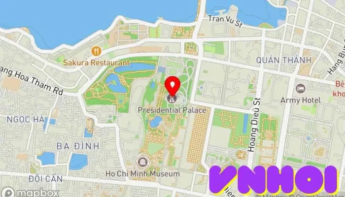 bản đồ của Phủ Chủ tịch Văn phòng chính phủ, Điểm thu hút khách du lịch trong Hà Nội