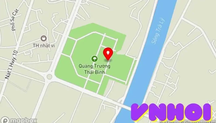 bản đồ của Quảng Trường Thái Bình Công viên thành phố trong Thái Bình