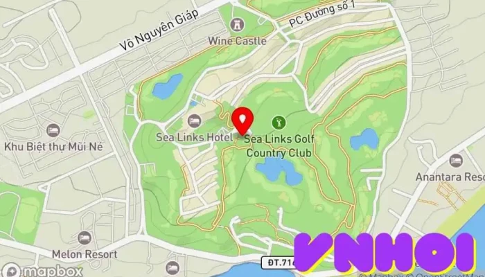 bản đồ của Sea Links Golf Country Club Sân gôn, Điểm thu hút khách du lịch trong Bình Thuận