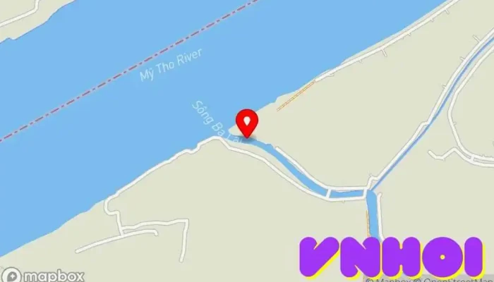 bản đồ của sông Ba Lai nước trong Bến Tre
