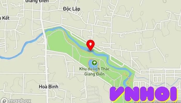 bản đồ của Thác Giang Điền Điểm thu hút khách du lịch trong Đồng Nai