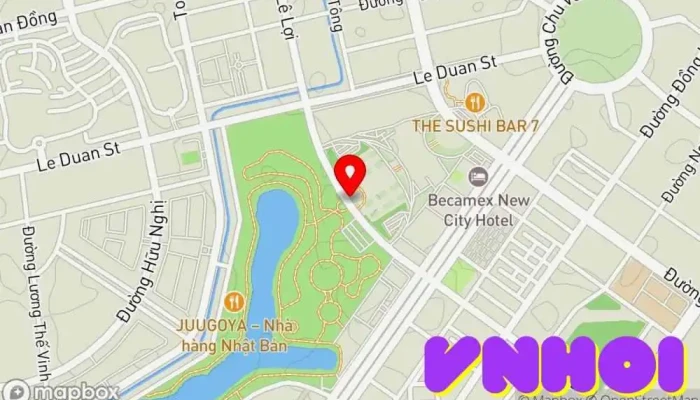 bản đồ của Thành phố mới Bình Dương Điểm thu hút khách du lịch trong Bình Dương