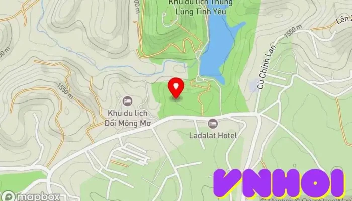 bản đồ của Thung lũng Tình Yêu Điểm thu hút khách du lịch trong Lâm Đồng