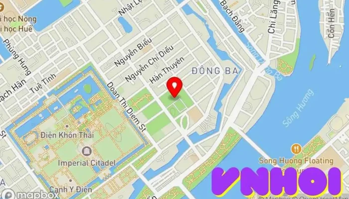 bản đồ của Trung tâm Bảo tồn Di tích Cố đô Huế Trung tâm văn hoá trong Thành phố Huế
