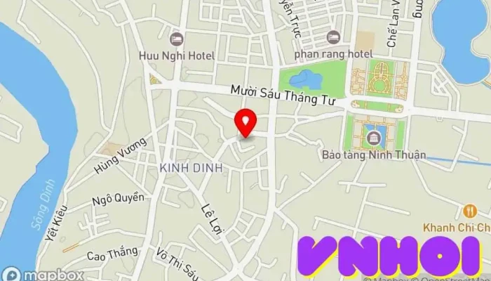 bản đồ của Trung Tâm Nghiên Cứu Văn Hóa Chăm - Phan Rang Bảo tàng, Điểm thu hút khách du lịch trong Ninh Thuận