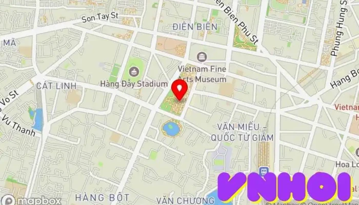 bản đồ của Văn Miếu – Quốc Tử Giám Nơi thờ cúng, Địa điểm lịch sử trong Hà Nội