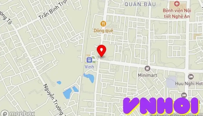 bản đồ của Vinh Recreation Center Trung tâm vui chơi giải trí trong Nghệ An