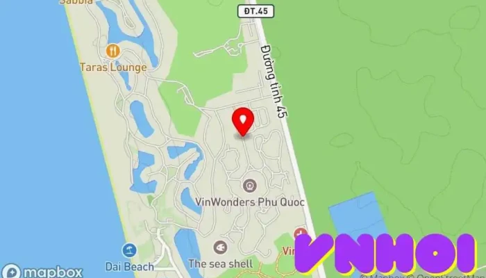 bản đồ của VinWonders Phú Quốc Công viên giải trí trong Kiên Giang