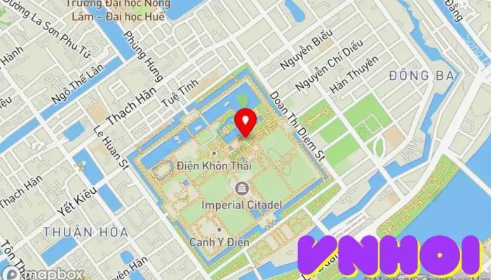 bản đồ của Vườn Thiệu Phương Vườn trong Thành phố Huế
